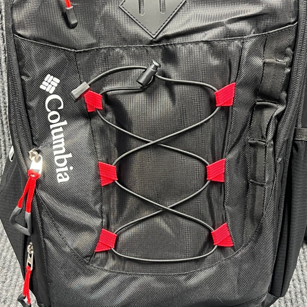 Columbia Diablo Creek Backpack Diaper Bag Thermal Change Mat Black Red Pockets - Picture 4 of 16